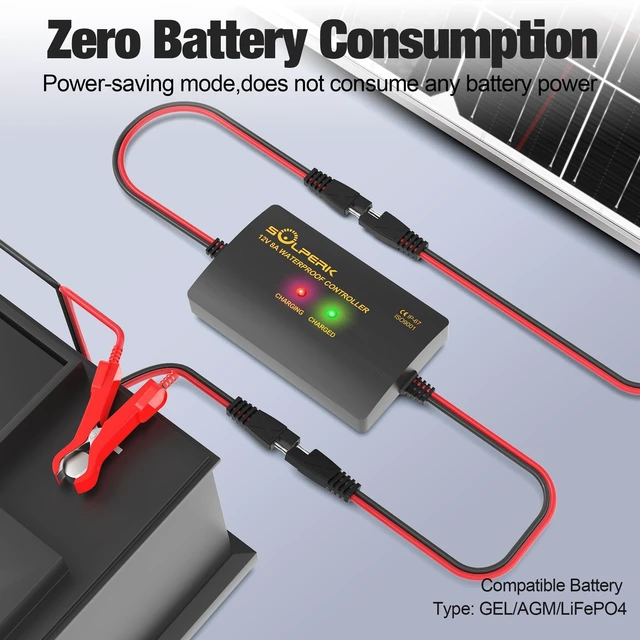 Alt view image 7 of 7 - SOLPERK 25W 12V Solar Battery Charger, Waterpoof Solar Panel Kit with Energy Saving Controller for Car RV Trailer Marine Boat Motorcycle Truck Tractor Etc