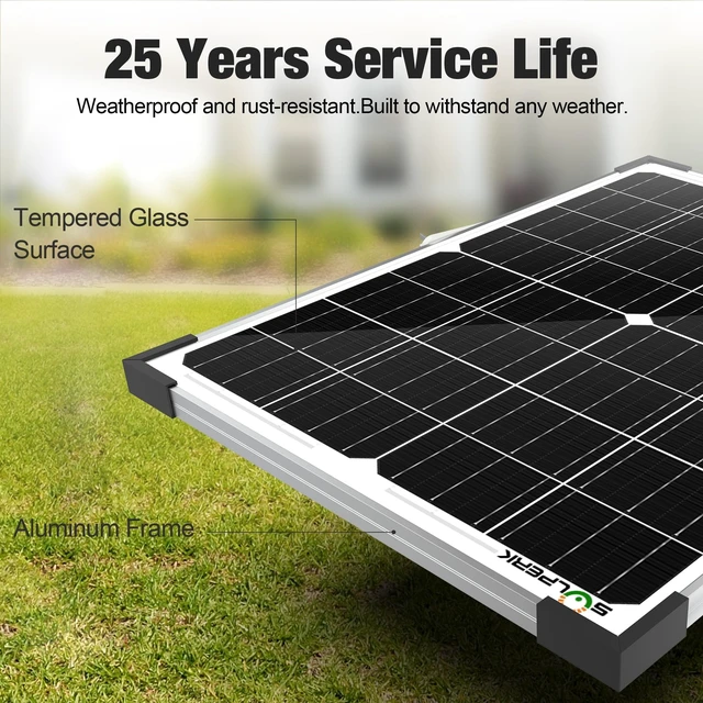 Alt view image 2 of 7 - SOLPERK 25W 12V Solar Battery Charger, Waterpoof Solar Panel Kit with Energy Saving Controller for Car RV Trailer Marine Boat Motorcycle Truck Tractor Etc