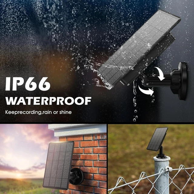 Alt view image 6 of 6 - 2Pack Updated Solar Panel for Trail Cameras, 12V/1A 6V/1.5A with Builtin 4000mAh Rechargeable Lithium Battery,IP66 Waterproof Hunting Accessory,Compatible with Game Cameras & Deer Feeder