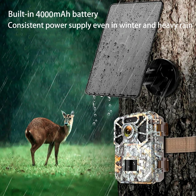 Alt view image 4 of 6 - 2Pack Updated Solar Panel for Trail Cameras, 12V/1A 6V/1.5A with Builtin 4000mAh Rechargeable Lithium Battery,IP66 Waterproof Hunting Accessory,Compatible with Game Cameras & Deer Feeder