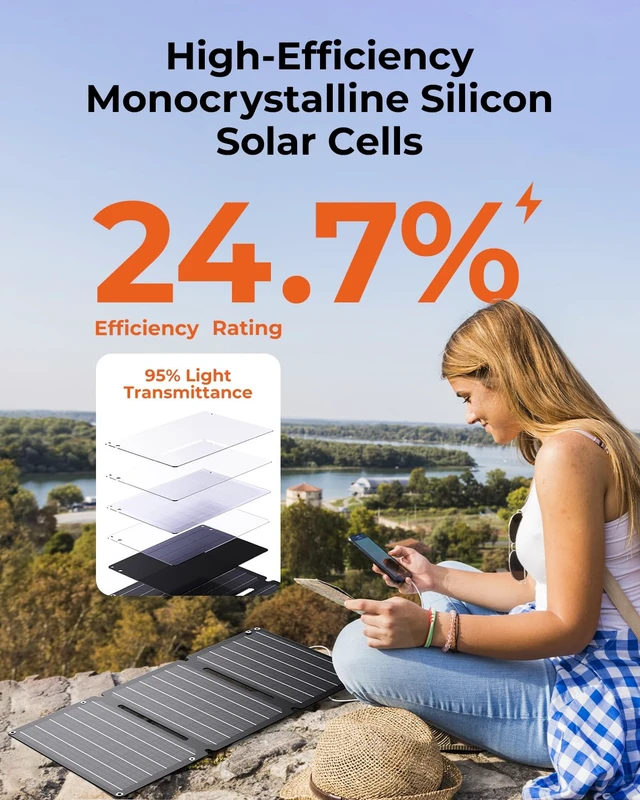 Alt view image 5 of 7 - BigBlue 30W Portable Solar Panel with Fast-Charging USB-A/USB-C/DC Outputs | IP68 Waterproof, Folding and Lightweight, Camping/Backpacking Solar Panel Charger for iPhone, Samsung, LG, iPad, Power Bank