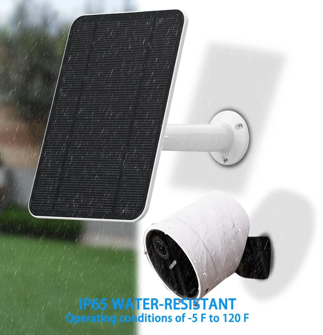 Alt view image 3 of 5 - 4W Solar Panel Mount Charging Compatible with SimpliSafe Outdoor Camera | Includes Secure Wall Mount, IP65 Weatherproof,13.1ft Power Cable