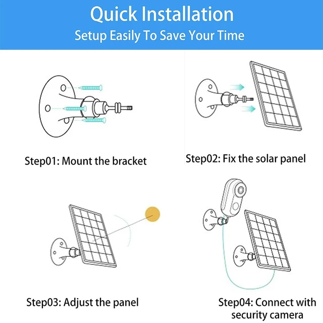 Alt view image 6 of 7 - Upgrade 3 Pack 5W Solar Panel Charging Compatible with Arlo Pro 3/4/5S/Ultra/Ultra 2/Go 2 Continuous Power Supply IP65 Weatherproof with 9.8ft/3m Charging Cable and Adjustable Wall Mount