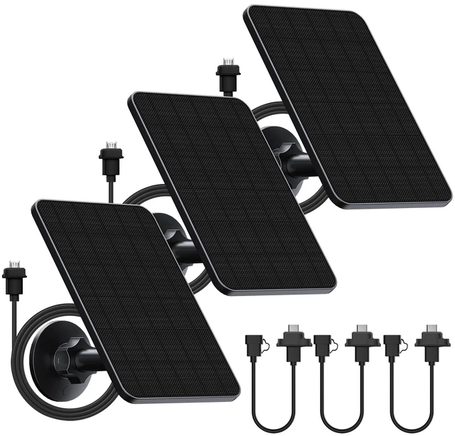 Main image of Rhorawill 3 Pack Solar Panel for Blink Outdoor 2K+/(3rd Gen) XT3/4(4th Gen) | and for XT/XT2 Camera(Not Included)/Blink Outdoor Camera,Solar Panel with Mount 13.1ft Cable Rubber Plug