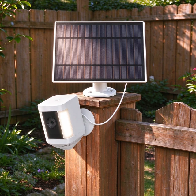 Alt view image 3 of 7 - Solar Panel for Ring Camera, 3 Pack 4W Solar Charger Compatible with Ring Outdoor Cam Plus, Outdoor Cam, Stick Up Cam Pro, Spotlight Cam Plus/Pro, 6.6FT Cable with USB-C to Barrel Plug Adapter