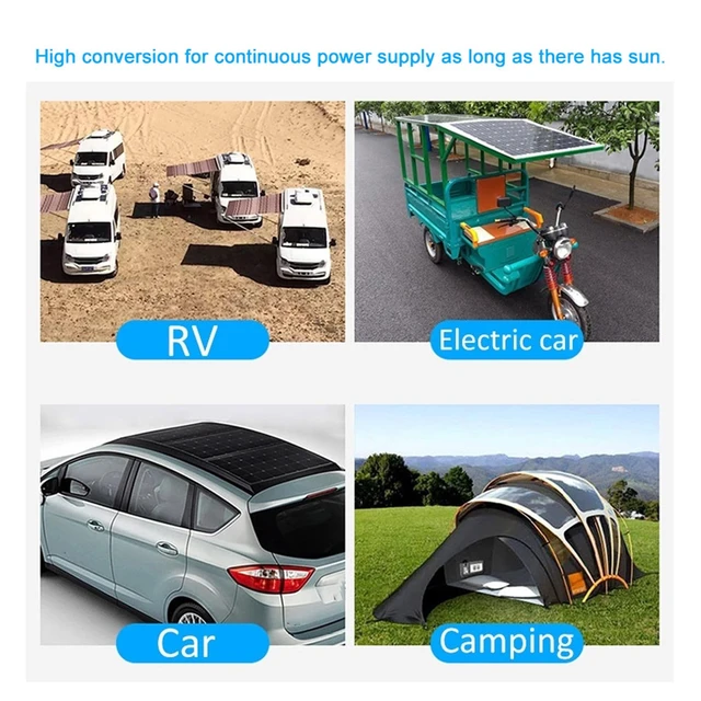Alt view image 4 of 7 - 30W Solar Panel Kit, Efficient Charging Monocrystalline with OBD Regulator, 12V / 24V Solar Controller, Stable and Sturdy, for Automotive, Outdoor, Camping