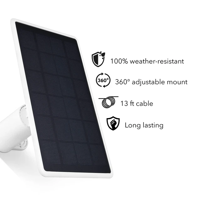 Alt view image 6 of 7 - Wasserstein Solar Panel for SimpliSafe Wireless Outdoor Security Camera - Powerful SimpliSafe Outdoor Camera Solar Panel (White, 1 Pack)