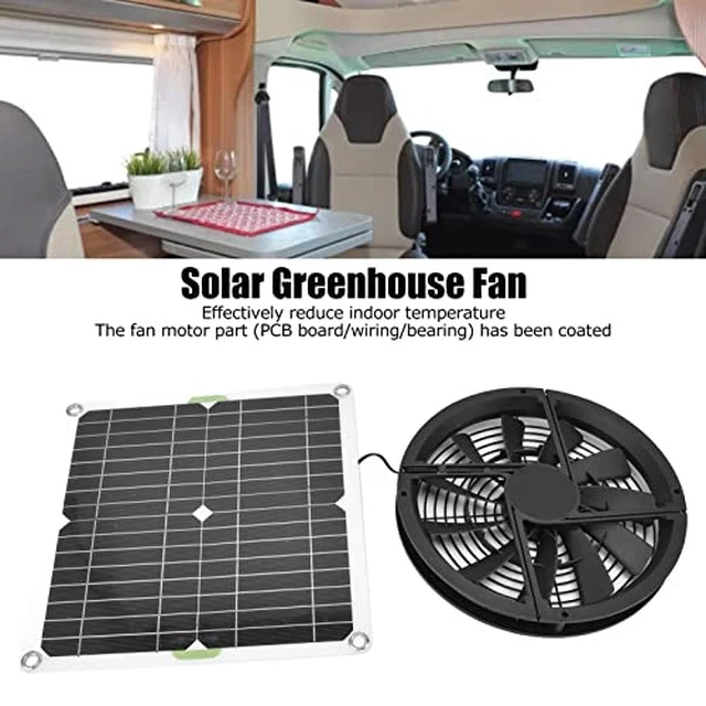 Alt view image 3 of 7 - Diydeg Solar Powered Fan Kit, 100W 12V 10in Cooling Round Solar Panel Exhaust Fan with Fan Cover, 3000 RPM Outdoor Portable Mini Ventilator for Chicken Coops, Greenhouse Shed, Pet
