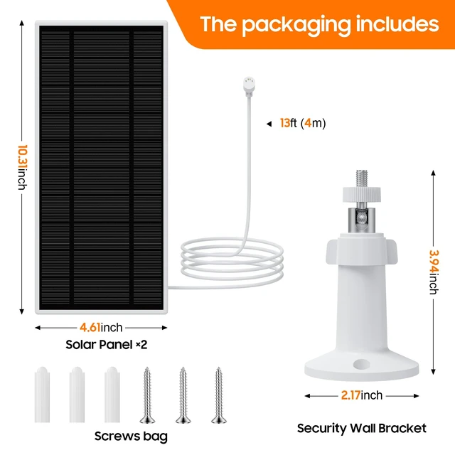 Alt view image 7 of 7 - Loqdivr Solar Panel for Google Nest Camera, 2Pack Upgraded Solar Power Charger for Google Nest Cam Indoor & Outdoor(Battery Version), Flexible Solar Panels with IP65 Waterproof 13.1Ft Charging Cable