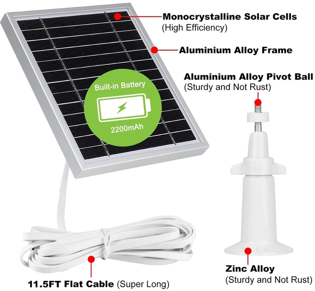 Alt view image 7 of 7 - UYODM 2PACK Solar Panel Compatible with SimpliSafe Outdoor Security Camera,Power Your SimpliSafe Outdoor Camera continuously,AL Alloy Frame Durable and Sturdy - Silver