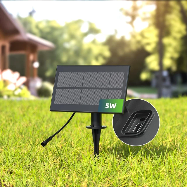 Main image of Kawaya 5W/5V Solar Panel with USB Charging, Equipped with a 6000mAh Battery | IP44 Waterproof, 5 Lighting Modes, Built-in Light Sensor Automatically Charge, Compatible with LED Patio String Lights