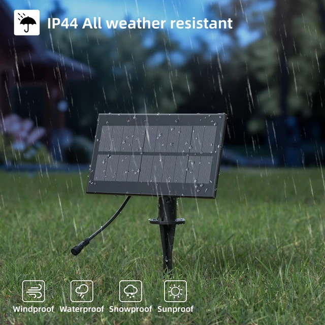 Alt view image 5 of 7 - Kawaya 5W/5V Solar Panel with USB Charging, Equipped with a 6000mAh Battery | IP44 Waterproof, 5 Lighting Modes, Built-in Light Sensor Automatically Charge, Compatible with LED Patio String Lights