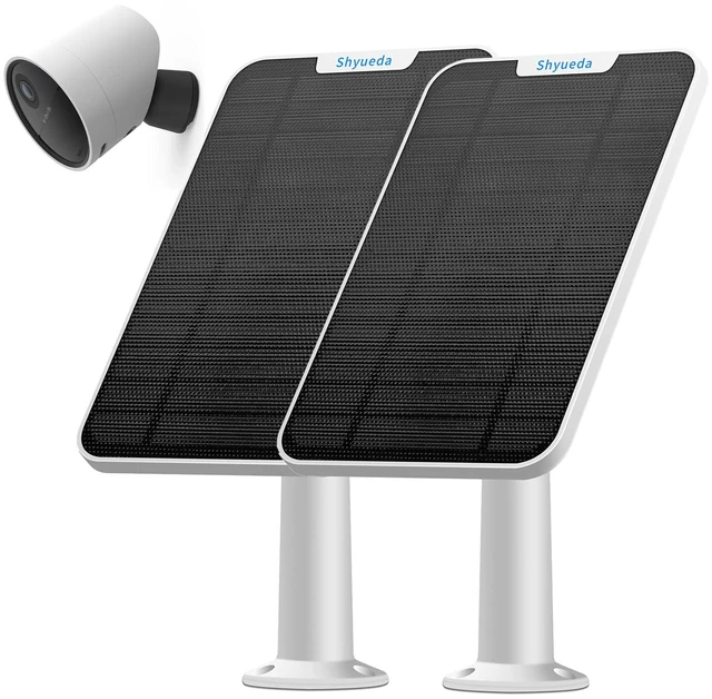 Main image of 4W Solar Panel Charging Compatible with SimpliSafe Outdoor Security Camera only, with 13.1ft Waterproof Charging Micro-USB Head Cable, IP65 Weatherproof,Includes Secure Wall Mount(White)