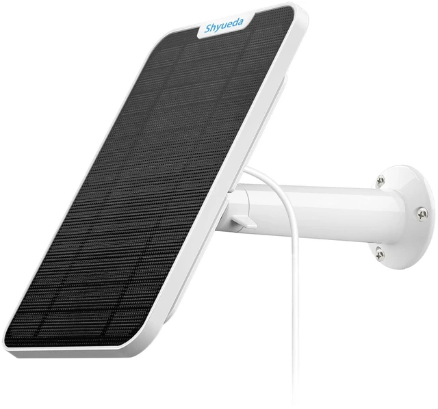 Alt view image 2 of 7 - 4W Solar Panel Charging Compatible with SimpliSafe Outdoor Security Camera only, with 13.1ft Waterproof Charging Micro-USB Head Cable, IP65 Weatherproof,Includes Secure Wall Mount(White)