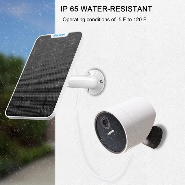 Alt view image 6 of 7 - 4W Solar Panel Charging Compatible with SimpliSafe Outdoor Security Camera only, with 13.1ft Waterproof Charging Micro-USB Head Cable, IP65 Weatherproof,Includes Secure Wall Mount(White)