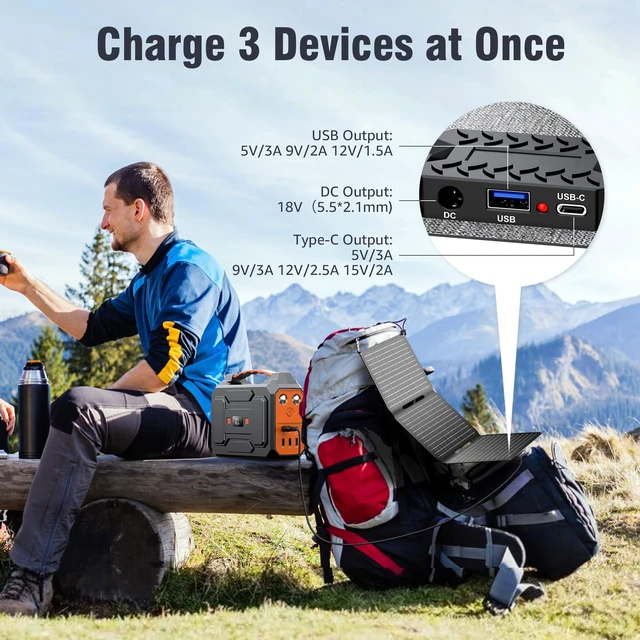 Alt view image 3 of 7 - Portable Solar Panel Charger 30W, Foldable Solar Panel Kit with DC/USB C/USB A Output for Power Bank Station Phone Tablet, High Efficiency Waterproof Solar Panel for Camping RV Van Backpacking