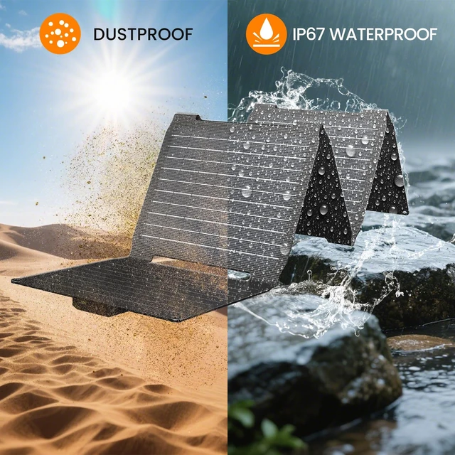 Alt view image 2 of 7 - FlexSolar 40W Portable Solar Panel Charger - Upgraded Fast Charging with USB-C PD2.0, QC3.0 & 19V DC for Power Stations, Phones, Power Banks, IP67 Waterproof Foldable for Camping, Hiking, RV