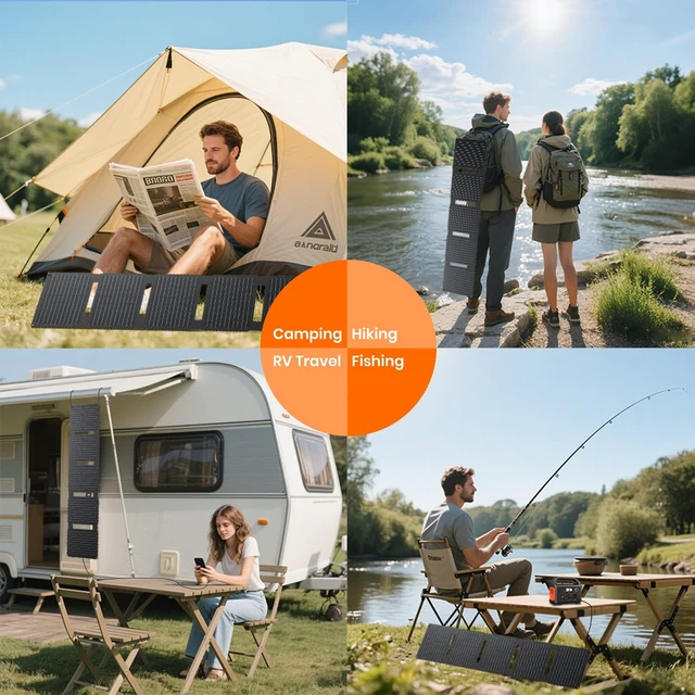 Alt view image 6 of 7 - FlexSolar 40W Portable Solar Panel Charger - Upgraded Fast Charging with USB-C PD2.0, QC3.0 & 19V DC for Power Stations, Phones, Power Banks, IP67 Waterproof Foldable for Camping, Hiking, RV
