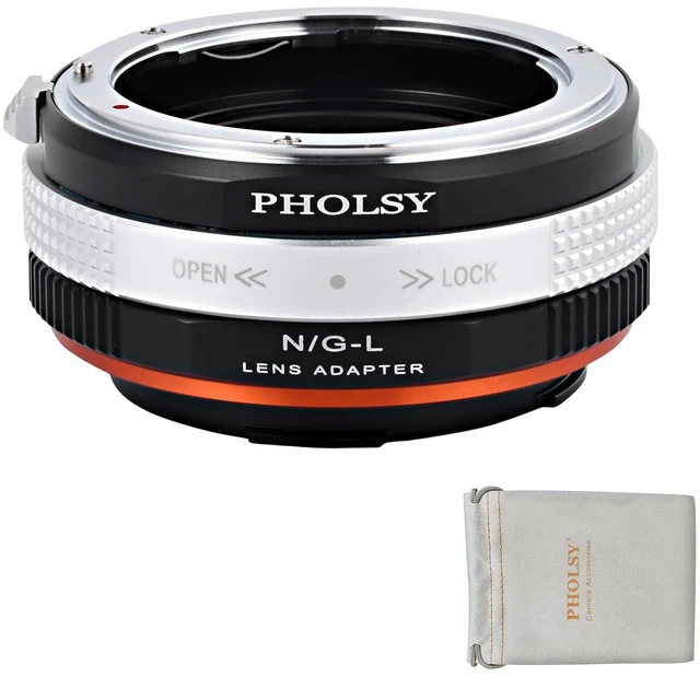 Main image of PHOLSY Lens Adapter Compatible with Nikon F (G-Type) Lens to Leica L Camera | Manual Mount Converter with Aperture Control Ring Compatible with Nikon F to Leica L, Nikon G to Leica L, F to L