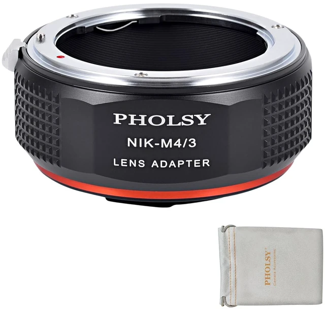 Main image of PHOLSY Lens Mount Adapter Compatible with Nikon F Lens and MFT M4/3 Camera | Manual Mount Converter Compatible with Nikon F to Micro Four Thirds, AI to MFT, Nikon F to M4/3, Nikon F to MFT