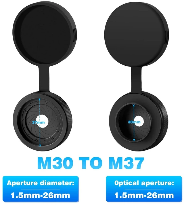 Alt view image 2 of 6 - PVS 14 Adjustable Iris Aperture Diaphragm Filter Pack M30 to M37 Iris Aperture Diaphragm Adapter Optical Diaphragm 1.5-26mm Lens Module Adapter Ring PVS-14pvs14 Iris Adjustable iris Cap Filter Set
