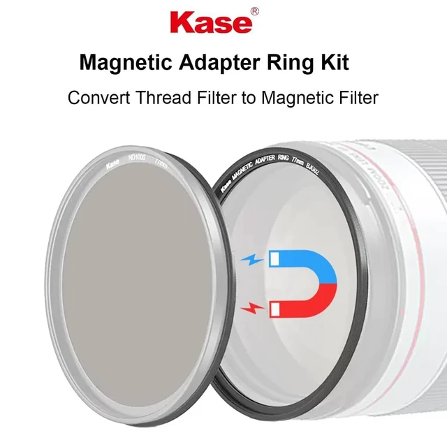 Alt view image 2 of 7 - Kase 86mm Magnetic Lens and Filter Adapter Ring Kit - Convert 86mm Screw-in Thread Filter to Magnetic, Ultra-Thin & Aluminum Alloy