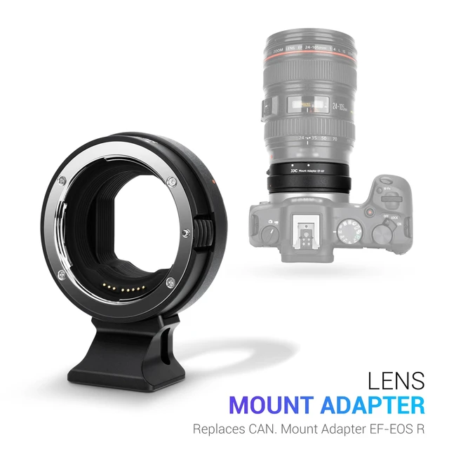 Alt view image 2 of 6 - JJC EF-EOS R Lens Mount Adapter for Canon EF/EF-S Lens to Canon RF Camera | for EOS R50V R50 R100 R5 R6 Mark III II RP R3 R7 R8 Mark II R10, Metal Material, Auto Focus, with 1/4"-20 & Arca Tripod Foot