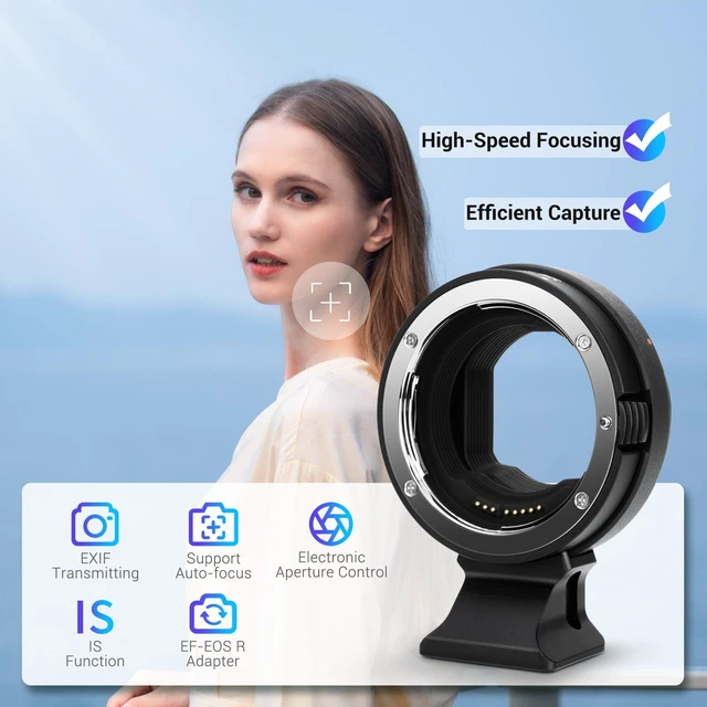 Alt view image 5 of 6 - JJC EF-EOS R Lens Mount Adapter for Canon EF/EF-S Lens to Canon RF Camera | for EOS R50V R50 R100 R5 R6 Mark III II RP R3 R7 R8 Mark II R10, Metal Material, Auto Focus, with 1/4"-20 & Arca Tripod Foot