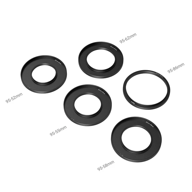 Alt view image 2 of 3 - SmallRig Lens Adapter Ring Kit for Matte Box 3196 | with Filter Thread for CPL Filter ND Filter, 52mm / 55mm / 58mm / 62mm / 86-95mm Matte Box Adapter