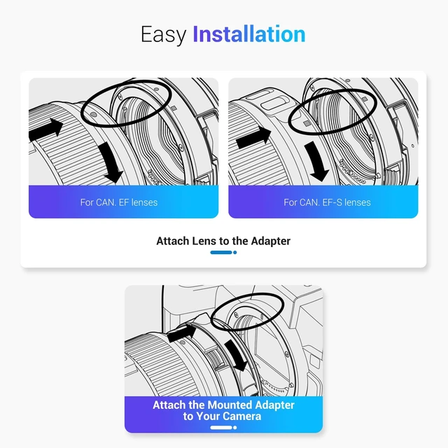 Alt view image 5 of 7 - EF to EOS R Adapter, Auto Focus Lens Mount for EOS EF EF-S to RF Mount | EF to RF Mount for Canon R8 II R100 R50 V R5 R6 III II V R10 R7 R5C, w Tripod Foot,RF Lens Rear Cap&EF Mount Camera Body Cap