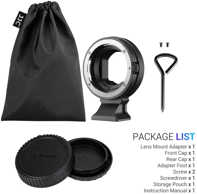 Alt view image 7 of 7 - EF to EOS R Adapter, Auto Focus Lens Mount for EOS EF EF-S to RF Mount | EF to RF Mount for Canon R8 II R100 R50 V R5 R6 III II V R10 R7 R5C, w Tripod Foot,RF Lens Rear Cap&EF Mount Camera Body Cap