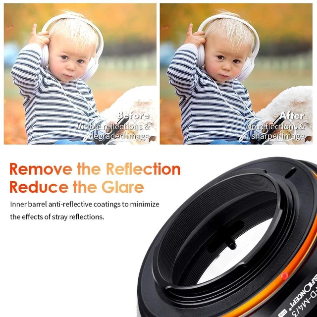 Alt view image 5 of 7 - K&F Concept FD to M4/3 Lens Mount Adapter Ring Compatible for Canon FD Lens to Micro Four Thirds M43 Olympus Pen and Panasonic Lumix Cameras with Matting Varnish Design