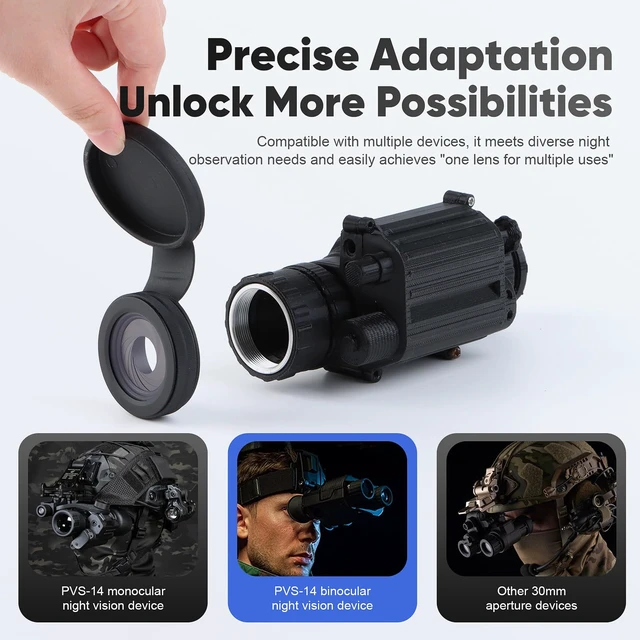 Alt view image 5 of 7 - DRYNOAEIR Adjustable Iris for PVS14 Lens Reversing Adapter for PVS14 Night Vision, 30mm Scope Rings, Step Up Rings Compatible with Holosun IRIS, EF to RF Adapter, RF to EF Lens Adapter (2 Pack)