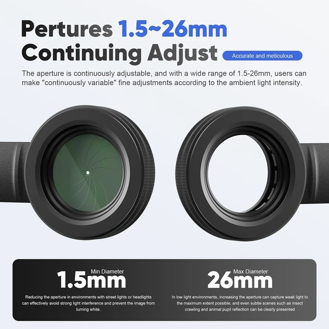 Alt view image 3 of 7 - DRYNOAEIR Adjustable Iris for PVS14 Lens Reversing Adapter for PVS14 Night Vision, 30mm Scope Rings, Step Up Rings Compatible with Holosun IRIS, EF to RF Adapter, RF to EF Lens Adapter (2 Pack)