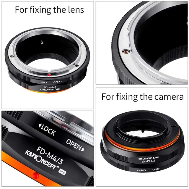 Alt view image 7 of 7 - K&F Concept FD to M4/3 Lens Mount Adapter Ring Compatible for Canon FD Lens to Micro Four Thirds M43 Olympus Pen and Panasonic Lumix Cameras with Matting Varnish Design