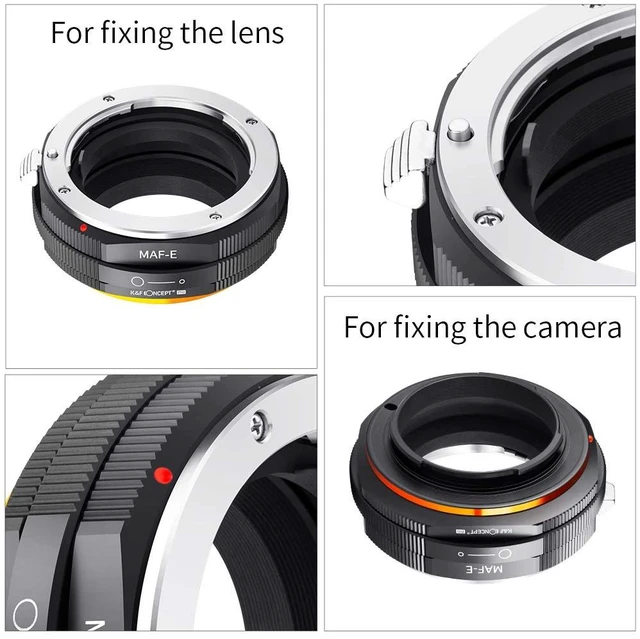 Alt view image 7 of 7 - K&F Concept Lens Mount Adapter Compatible for Sony Alpha Minolta AF A-Type Lens to NEX E-Mount Mirrorless Camera with Matting Varnish Design