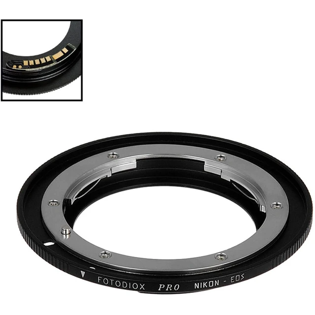 Alt view image 4 of 4 - Fotodiox Pro Lens Mount Adapter Compatible with Nikon Nikkor F Mount D/SLR Lens to Canon EOS (EF, EF-S) Mount D/SLR Camera Body - with Gen10 Focus Confirmation Chip