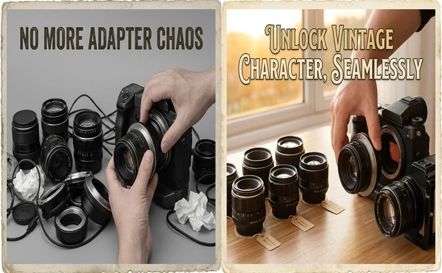 Alt view image 3 of 7 - XWLAINIU M42-GFX Manual Focus Adapter for Fuji GFX50R/GFX100/GFX100S | M42 to Fuji GFX adapter, manual focus with control ring, CNC alloy, fits GFX50R/GFX100/GFX100S.