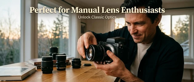 Alt view image 6 of 7 - XWLAINIU M42-GFX Manual Focus Adapter for Fuji GFX50R/GFX100/GFX100S | M42 to Fuji GFX adapter, manual focus with control ring, CNC alloy, fits GFX50R/GFX100/GFX100S.