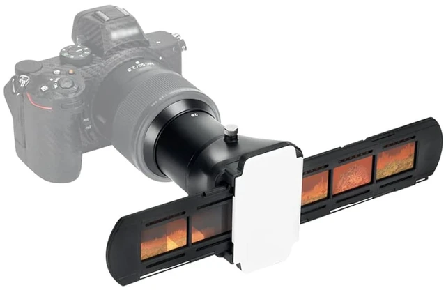 Main image of JJC Film Digitizer Replaces Nikon ES-2 for 35mm Slide Negative to Digital | Holds 35mm Film Strips & Mounted Slides, Includes Lens Adapters, Compatible with Canon Nikon Sony Olympus Macro Lenses