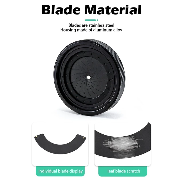 Alt view image 4 of 7 - Adjustable Iris Aperture Diaphragm M67 to M67 Iris Aperture Diaphragm Adapter Optical Diaphragm 2.5-42mm Lens Module Adapter Ring (M67toM67)
