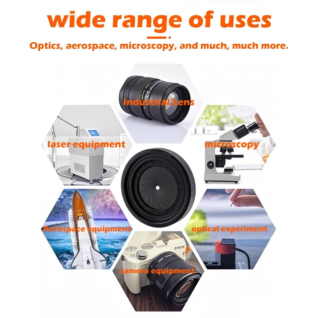 Alt view image 6 of 7 - Adjustable Iris Aperture Diaphragm M67 to M67 Iris Aperture Diaphragm Adapter Optical Diaphragm 2.5-42mm Lens Module Adapter Ring (M67toM67)