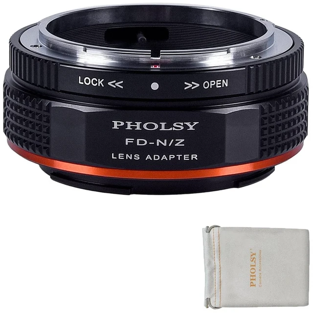 Main image of PHOLSY Lens Adapter Compatible with Canon FD FL Lens and Nikon Z Camera | Manual Mount Converter with Aperture Lever Compatible with Canon FD to Nikon Z, FL to Z, FD to Z
