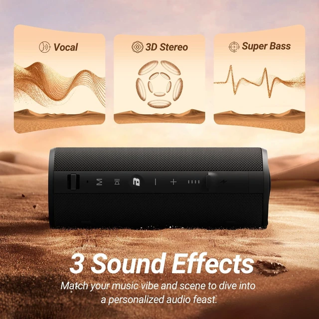 Alt view image 6 of 7 - BOGASING Space M200 Portable Bluetooth Speaker with 50W Dynamic Sound | RGB Lights, Energetic Sound & Punchy Bass, IP67 Waterproof, 24H Playtime, BT 5.3, EQ, TF-Card, AUX, USB-C Audio Playback