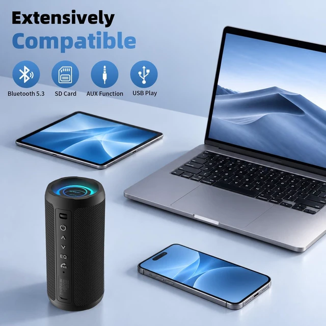 Alt view image 7 of 7 - X10 Portable Bluetooth Speaker (2nd Gen), Abyss Mirror Light, Black | Up to 30H Playtime, Powerful 40W Sound, Bass Boost, IPX7 Waterproof, Wireless TWS Pairing, Ideal Gift For Outdoor And Travel