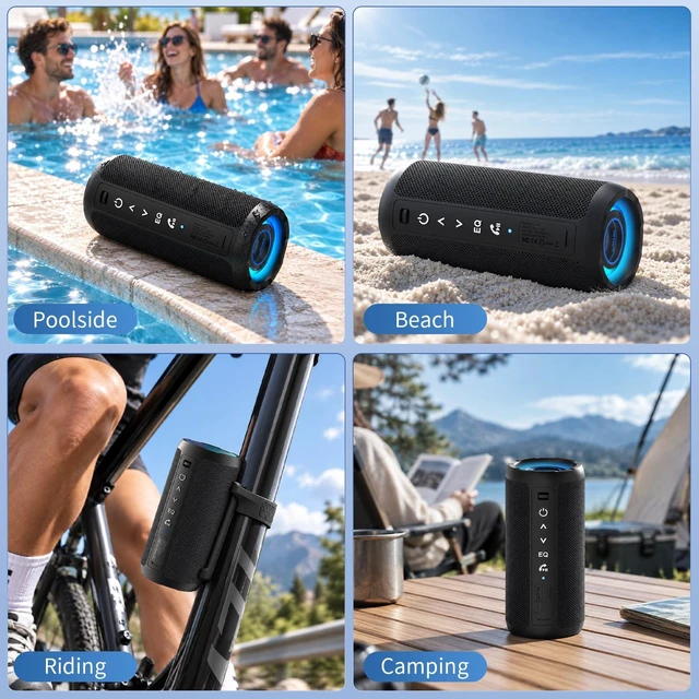Alt view image 5 of 7 - X10 Portable Bluetooth Speaker (2nd Gen), Abyss Mirror Light, Black | Up to 30H Playtime, Powerful 40W Sound, Bass Boost, IPX7 Waterproof, Wireless TWS Pairing, Ideal Gift For Outdoor And Travel