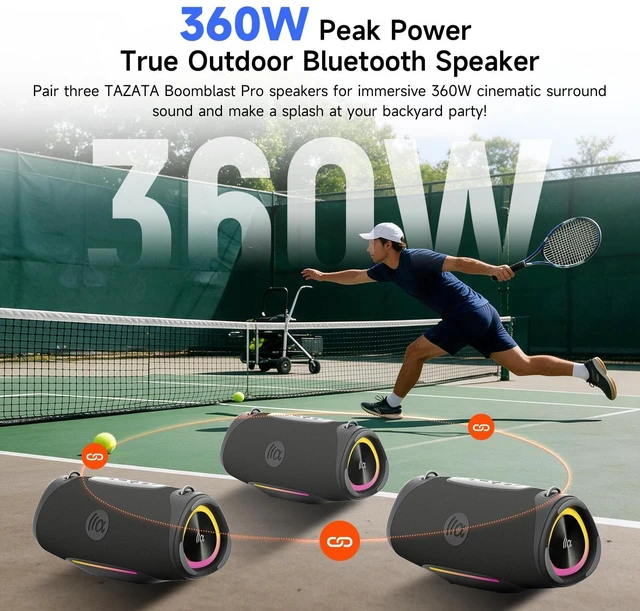 Alt view image 3 of 7 - Speakers Bluetooth Wireless Outdoor,120W Loud Sound with Deep Bass | IPX7 Waterproof Floating, BT 5.3 Boombox, 105dB Large Subwoofer, 11H, RGB Lights, Portable Speaker for Party, Kayaking, Beach
