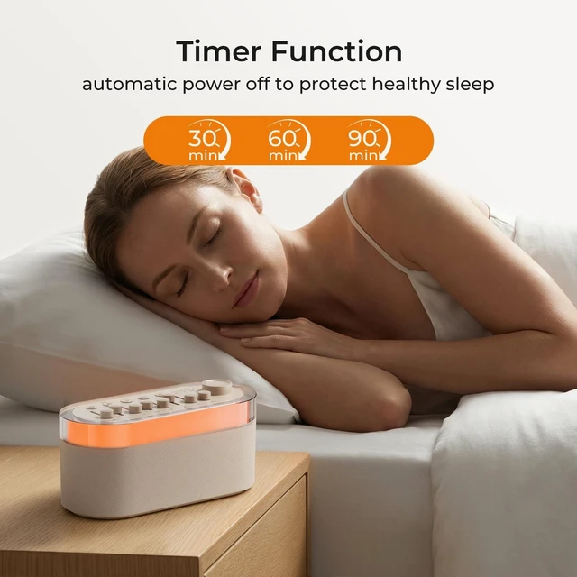 Alt view image 7 of 7 - Portable Bluetooth Speaker with White Noise Machine Night Light 256 Sounds | 256 Mixable Sounds, Bluetooth 5.3, 2000mAh Battery, 9-Color LED, Timer, for Baby Adult Bedroom Travel
