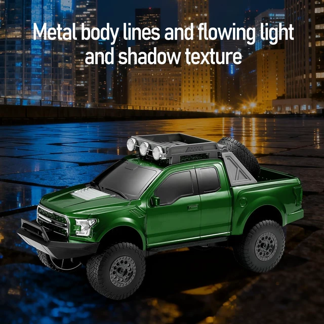Alt view image 6 of 7 - WSTER WS-589 Off-Road Pickup Truck Bluetooth Speaker (Green) | Off-Road Pickup Design, HD Sound & TWS Stereo, FM Radio & USB/TF Playback, LED Lights, Built-In Mic