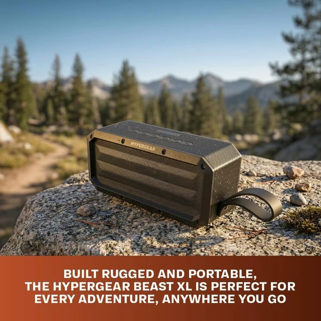 Alt view image 2 of 7 - HyperGear BeastXL 30W Bluetooth Speaker - Wireless Portable Speaker with Loud Bass Stereo Sound, IPX6 Waterproof for Indoor/Outdoor Use with Built-in Mic